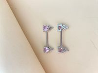 Casual Lady Heart Shape Stainless Steel Alloy Inlay Zircon Nipple Ring main image 4