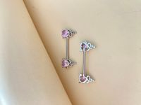 Casual Lady Heart Shape Stainless Steel Alloy Inlay Zircon Nipple Ring main image 2