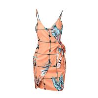 Women's Strap Dress Elegant Sexy V Neck Printing Hollow Out Sleeveless Leaves Flower Above Knee Casual Outdoor Daily main image 4