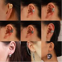 1 Piece 1 Pair Retro Funny Streetwear Heart Shape Skull Plating Arylic Copper 18k Gold Plated Gold Plated Silver Plated Drop Earrings Ear Clips Ear Studs main image 7