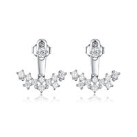 1 Pair Lady Classic Style Geometric Inlay Sterling Silver Zircon Ear Studs main image 2