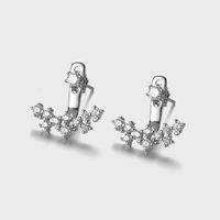 1 Pair Lady Classic Style Geometric Inlay Sterling Silver Zircon Ear Studs main image 3