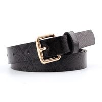 Basic Snakeskin Imitation Leather Alloy Women's Leather Belts sku image 1