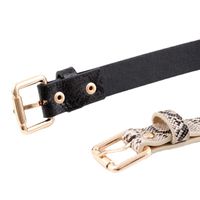 Basic Snakeskin Imitation Leather Alloy Women's Leather Belts main image 4