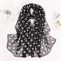 Women's Elegant Basic Simple Style Polka Dots Georgette Printing Silk Scarf sku image 1