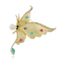 Retro Insect Alloy Freshwater Pearl Plating Inlay Rhinestones Unisex Brooches main image 4