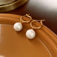 1 Pair Simple Style Heart Shape Inlay Copper Rhinestones Pearl Earrings sku image 22