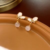 1 Pair Simple Style Heart Shape Inlay Copper Rhinestones Pearl Earrings sku image 32