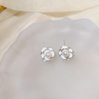 1 Pair Simple Style Heart Shape Inlay Copper Rhinestones Pearl Earrings sku image 12