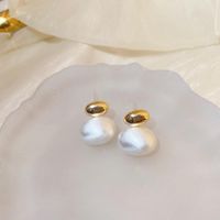 1 Pair Simple Style Heart Shape Inlay Copper Rhinestones Pearl Earrings sku image 34
