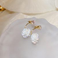 1 Pair Simple Style Heart Shape Inlay Copper Rhinestones Pearl Earrings sku image 14