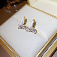 1 Pair Simple Style Heart Shape Inlay Copper Rhinestones Pearl Earrings sku image 25