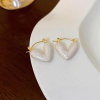 1 Pair Simple Style Heart Shape Inlay Copper Rhinestones Pearl Earrings sku image 24