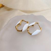 1 Pair Simple Style Heart Shape Inlay Copper Rhinestones Pearl Earrings sku image 48