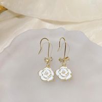 1 Pair Simple Style Heart Shape Inlay Copper Rhinestones Pearl Earrings sku image 17