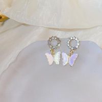 1 Pair Simple Style Heart Shape Inlay Copper Rhinestones Pearl Earrings sku image 8