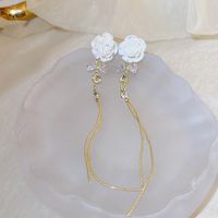 1 Pair Simple Style Heart Shape Inlay Copper Rhinestones Pearl Earrings sku image 15
