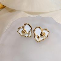 1 Pair Simple Style Heart Shape Inlay Copper Rhinestones Pearl Earrings sku image 26