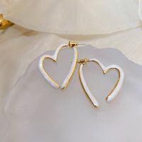 1 Pair Simple Style Heart Shape Inlay Copper Rhinestones Pearl Earrings sku image 42