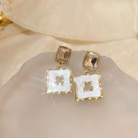 1 Pair Simple Style Heart Shape Inlay Copper Rhinestones Pearl Earrings sku image 10