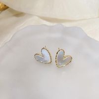 1 Pair Simple Style Heart Shape Inlay Copper Rhinestones Pearl Earrings sku image 46