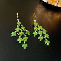 1 Pair Simple Style Flower Inlay Copper Zircon Drop Earrings main image 4