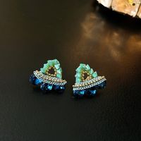 1 Pair Simple Style Flower Inlay Copper Zircon Drop Earrings sku image 11