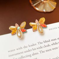 1 Pair Simple Style Flower Inlay Copper Zircon Drop Earrings sku image 6