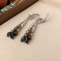 1 Pair Commute Heart Shape Inlay Alloy Rhinestones Drop Earrings sku image 7