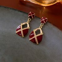 1 Pair Classical Lady Cross Enamel Plating Inlay Copper Ear Studs sku image 12