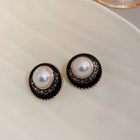 1 Paire Commuer Forme De Cœur Incruster Le Cuivre Strass Perle Boucles D'oreilles sku image 5