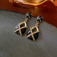 1 Pair Classical Lady Cross Enamel Plating Inlay Copper Ear Studs sku image 11