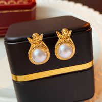 1 Pair Classical Lady Cross Enamel Plating Inlay Copper Ear Studs sku image 28