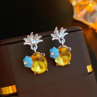 1 Pair Classical Lady Cross Enamel Plating Inlay Copper Ear Studs sku image 71