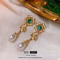 1 Pair Classical Lady Cross Enamel Plating Inlay Copper Ear Studs sku image 119