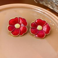 1 Pair Classical Lady Cross Enamel Plating Inlay Copper Ear Studs sku image 179