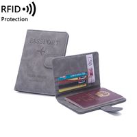 Unisexe Élégant Lettre Couleur Unie Faux Cuir Rfid Détenteurs De Passeport main image 6