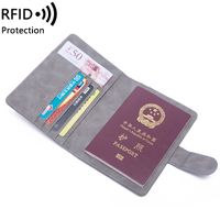 Unisexe Élégant Lettre Couleur Unie Faux Cuir Rfid Détenteurs De Passeport main image 4