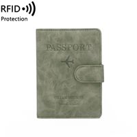 Unisexe Élégant Lettre Couleur Unie Faux Cuir Rfid Détenteurs De Passeport sku image 1