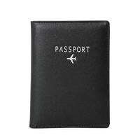 Unisex Letter Solid Color Airplane Pu Leather Open Card Holders sku image 1