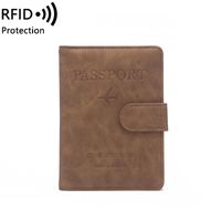 Unisexe Élégant Lettre Couleur Unie Faux Cuir Rfid Détenteurs De Passeport sku image 8