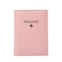Unisex Letter Solid Color Airplane Pu Leather Open Card Holders sku image 3