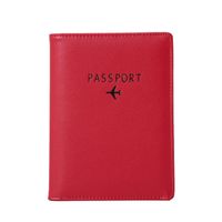 Unisex Letter Solid Color Airplane Pu Leather Open Card Holders main image 2