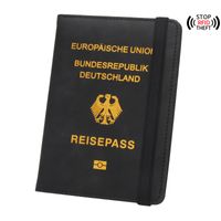 Unisexo Básico Letra Águila Cuero Sintético Rfid Porta Pasaportes sku image 1