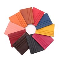 Unisex Solid Color Pu Leather Open Card Holders main image 6