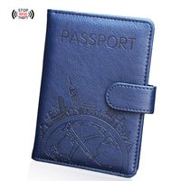 Unisex Business Letter Airplane Pu Leather Rfid Passport Holders main image 3