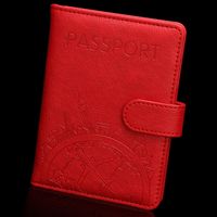 Unisex Business Letter Airplane Pu Leather Rfid Passport Holders sku image 4