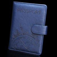 Unisex Business Letter Airplane Pu Leather Rfid Passport Holders sku image 3