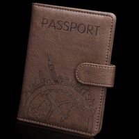Unisex Business Letter Airplane Pu Leather Rfid Passport Holders sku image 5