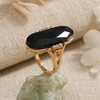 Wholesale Jewelry Elegant Retro Classic Style Geometric Alloy Zircon Inlay Rings main image 4